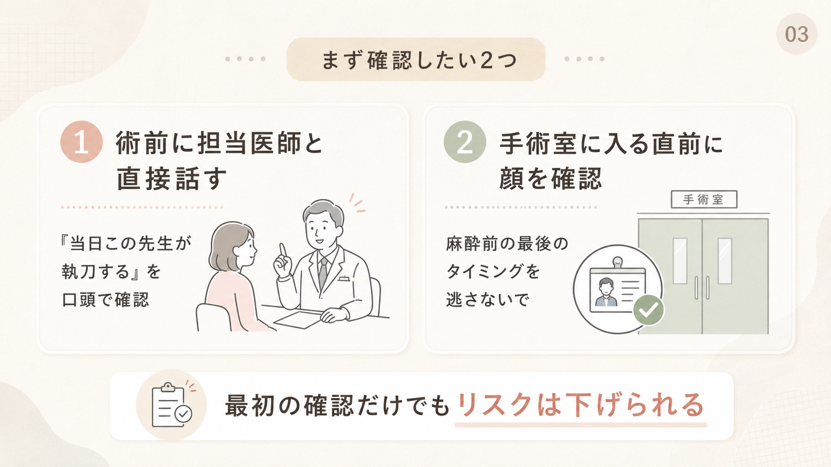 💬 方法①:術前に医師と直接話す時間を確保する