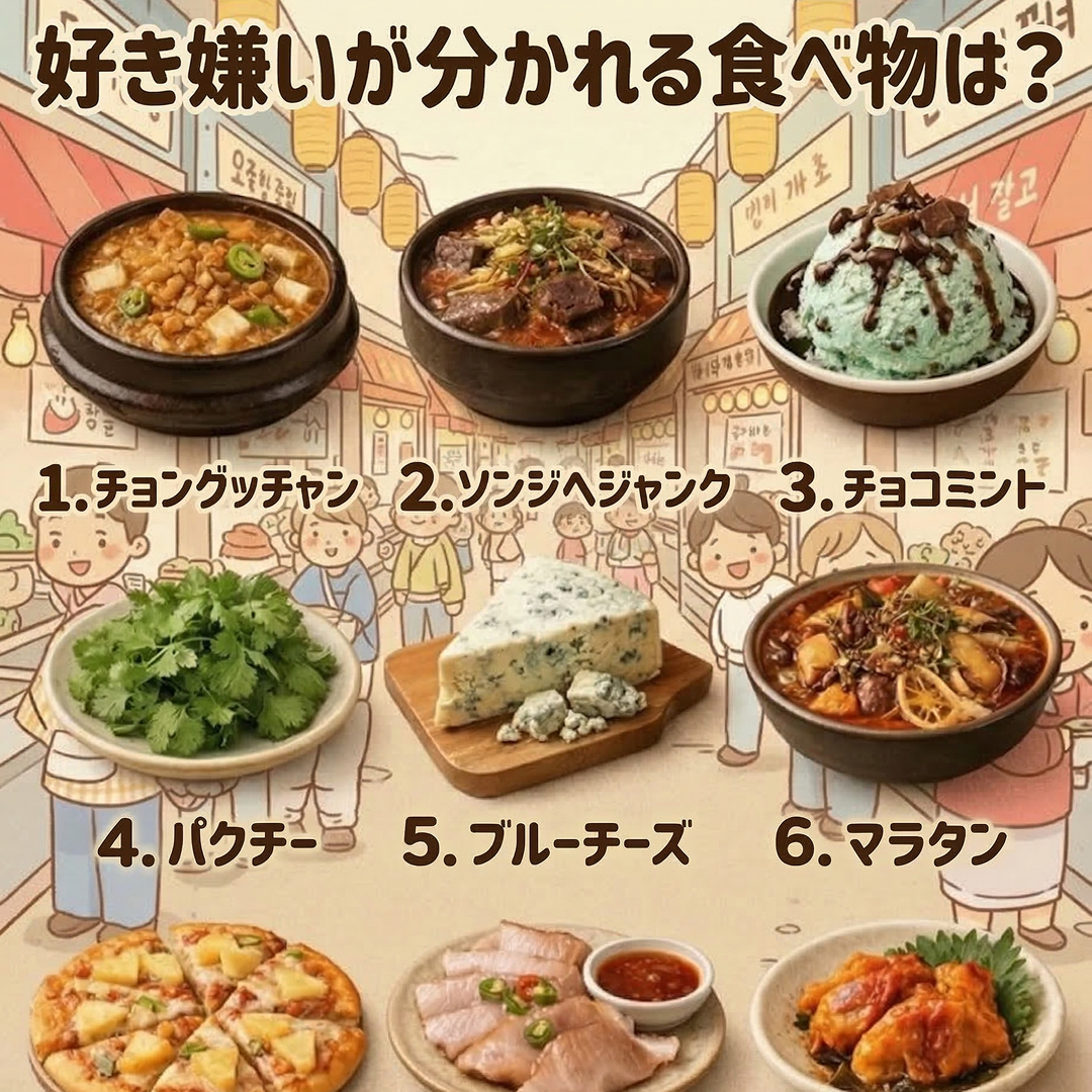 韓国人も好き嫌いが分かれる食べ物9選  🍽️ 