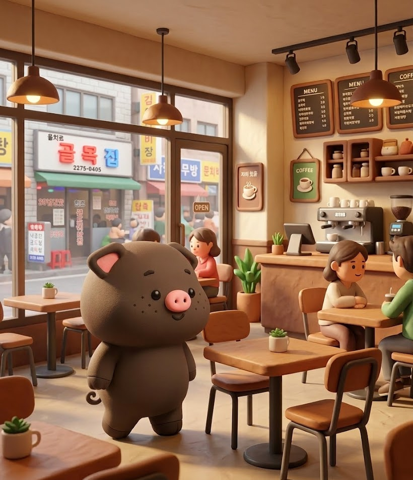 韓国カフェ、席より先にこれ見る