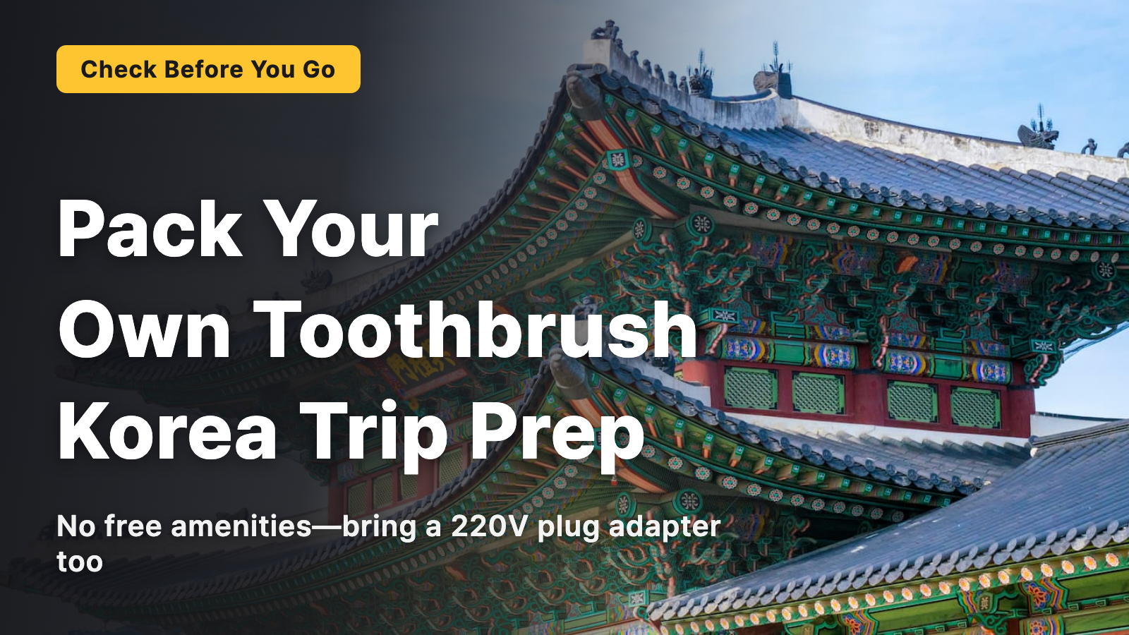 South Korea Travel Packing Checklist | Bring Your Own Toothbrush