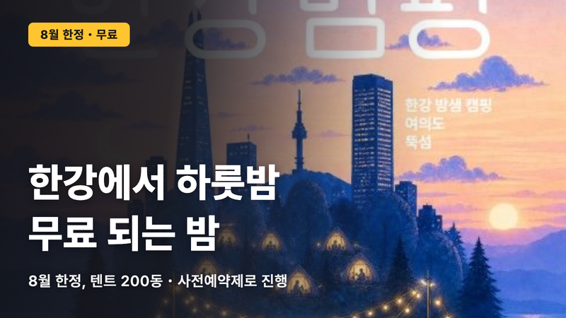 한강에서 1박이 무료로. 8월의 ‘한강 밤핑’