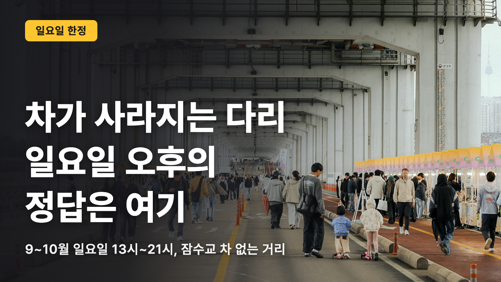 차가 사라지는 잠수교, 일요일 오후의 정답