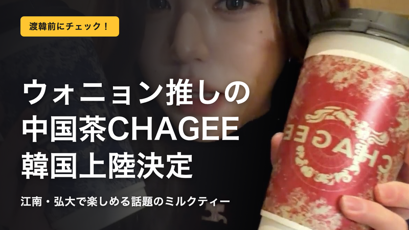 ウォニョンもハマった中国茶CHAGEEが韓国上陸!