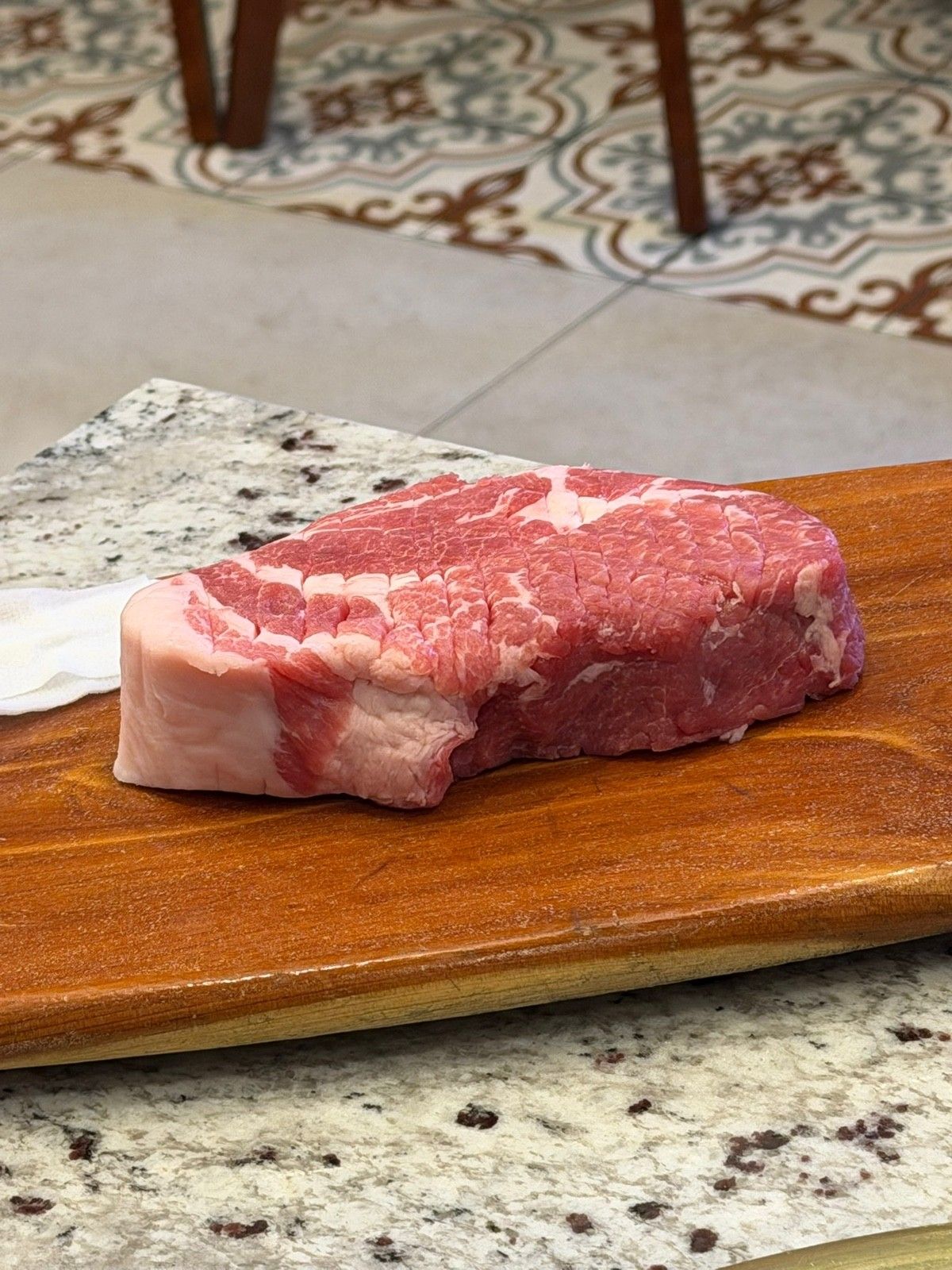 They brought the meat out on a cutting board lol